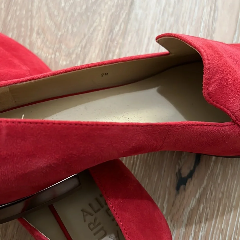 Naturalizer Red Suede Flats Loafers